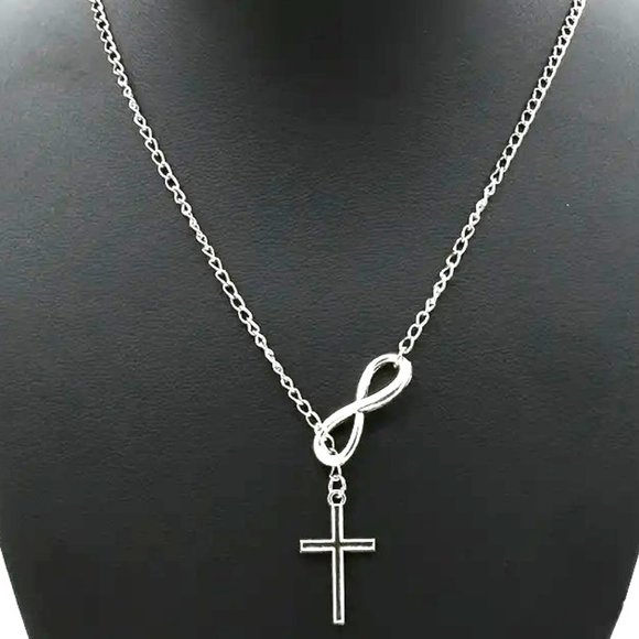 Minimalist Style Women's Necklace Lucky Infinity Cross Pendant Necklace New Gift - Picture 3 of 5